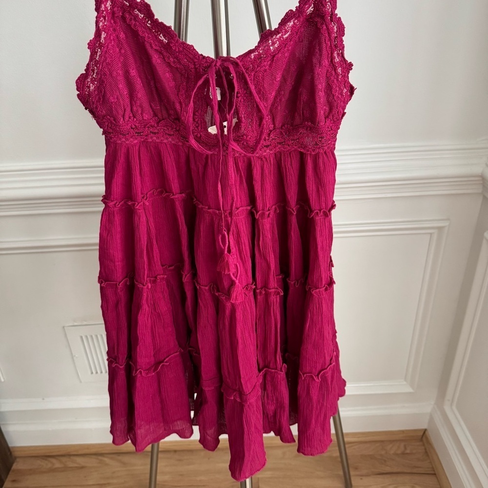 NWT FREE PEOPLE Intimately Sunsetter Mini Slip Strangelove Lace Dress Size Small - Picture 7 of 11